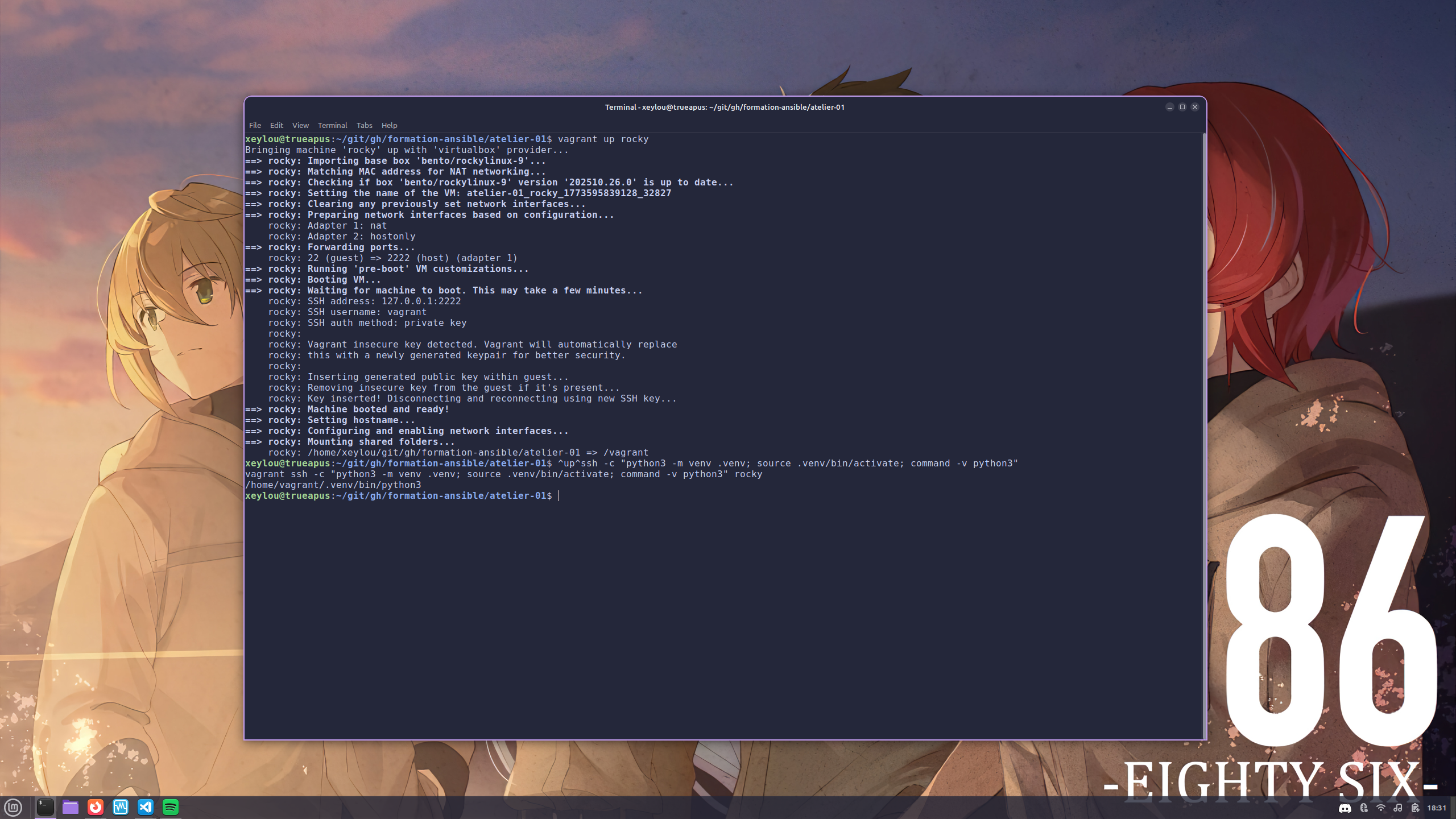 Activation du venv Python sur Rocky Linux